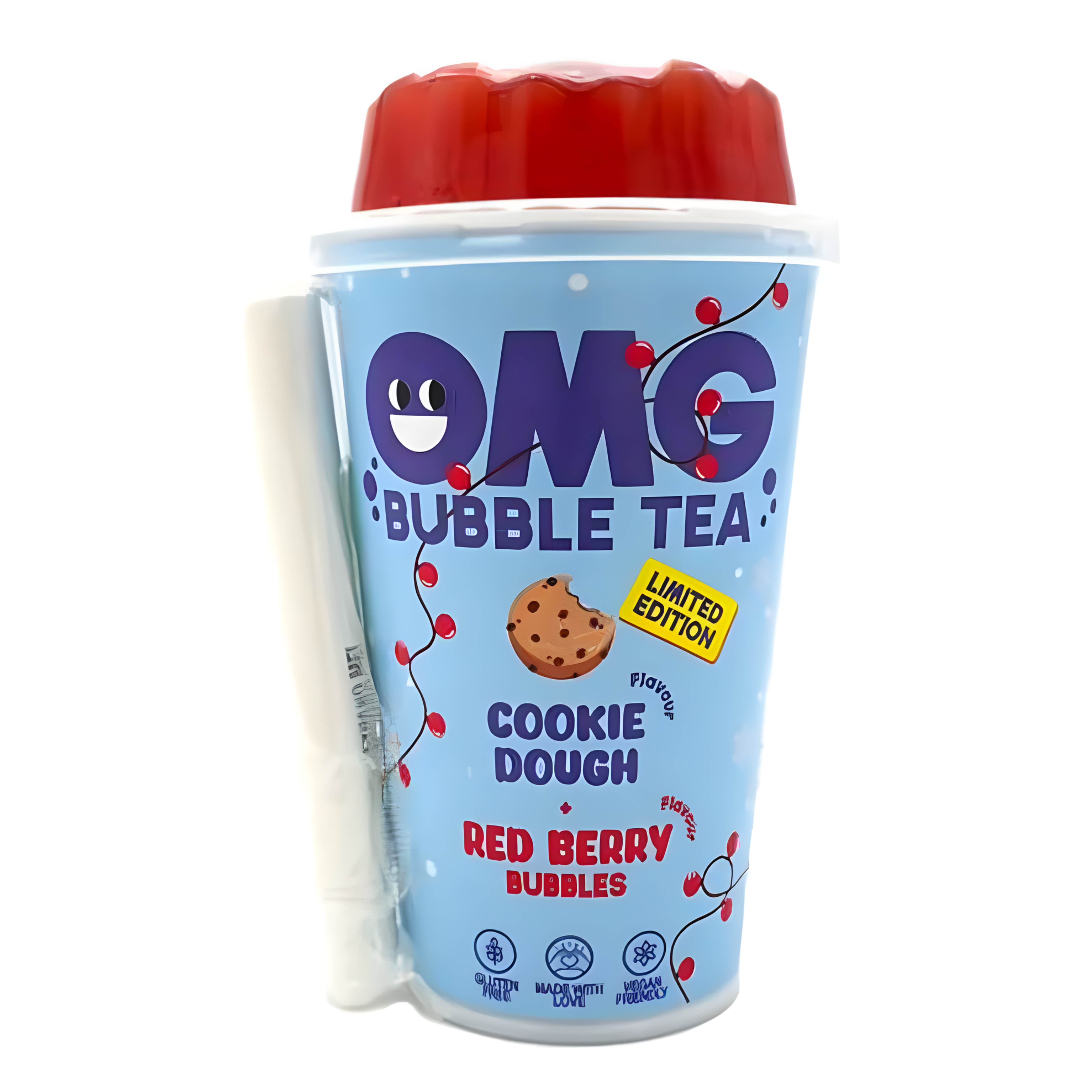OMG Bubble Tea Cookie Dough & Red Berry