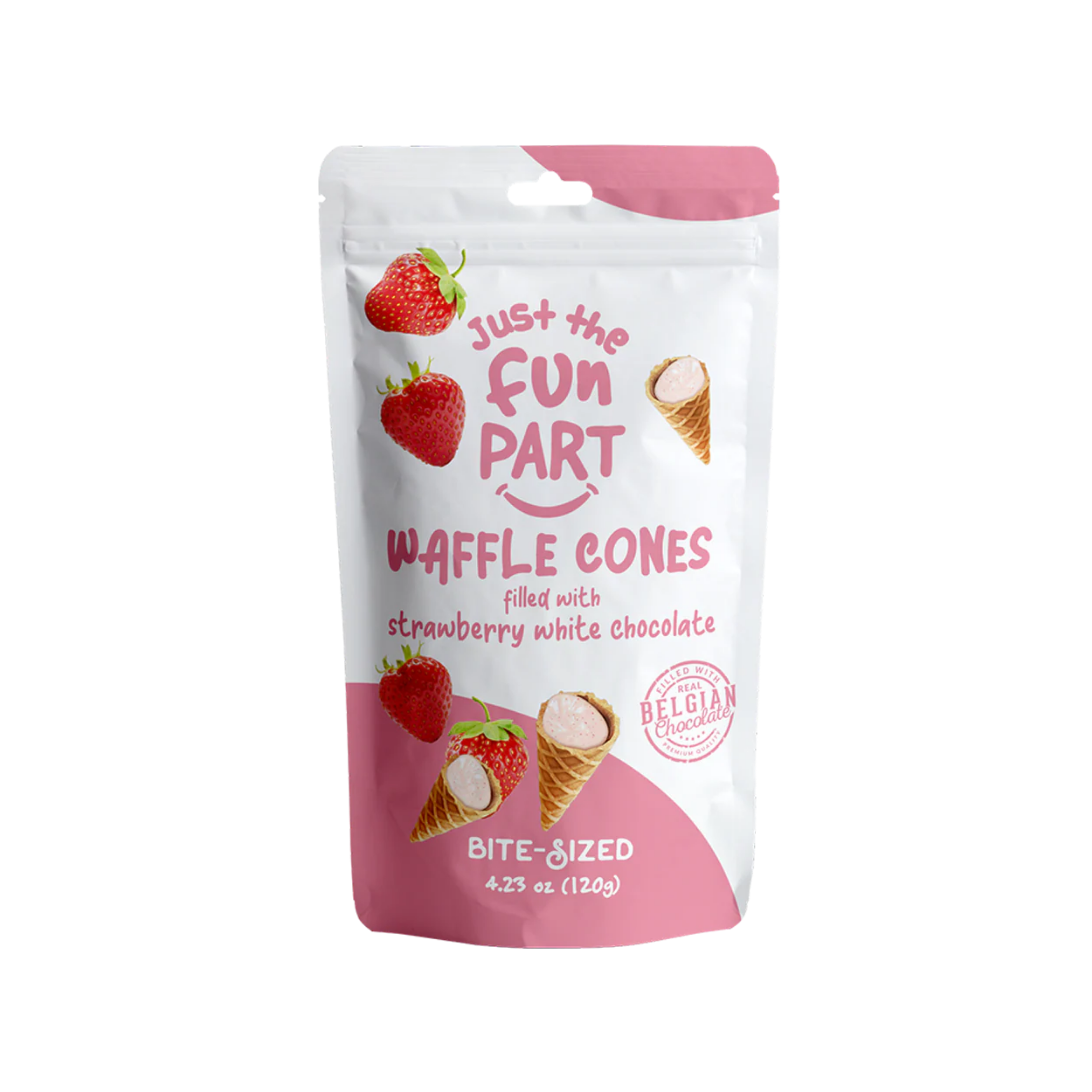Just The Fun Part Waffle Cones - Mini Cornets Chocolat Blanc Fraise